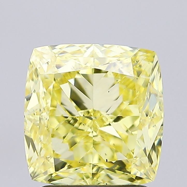 Loose Diamond - CUSHION MODIFIED 2.02ct Fancy Intense Yellow VS2: Loose Diamond - CUSHION MODIFIED 2.02ct Fancy Intense Yellow VS2 Source: This is a real non-mined Diamond that has been grown in a lab Shape: CUSHION MODIFIED Carats: 2.02 Color: Fancy Intense Yellow 