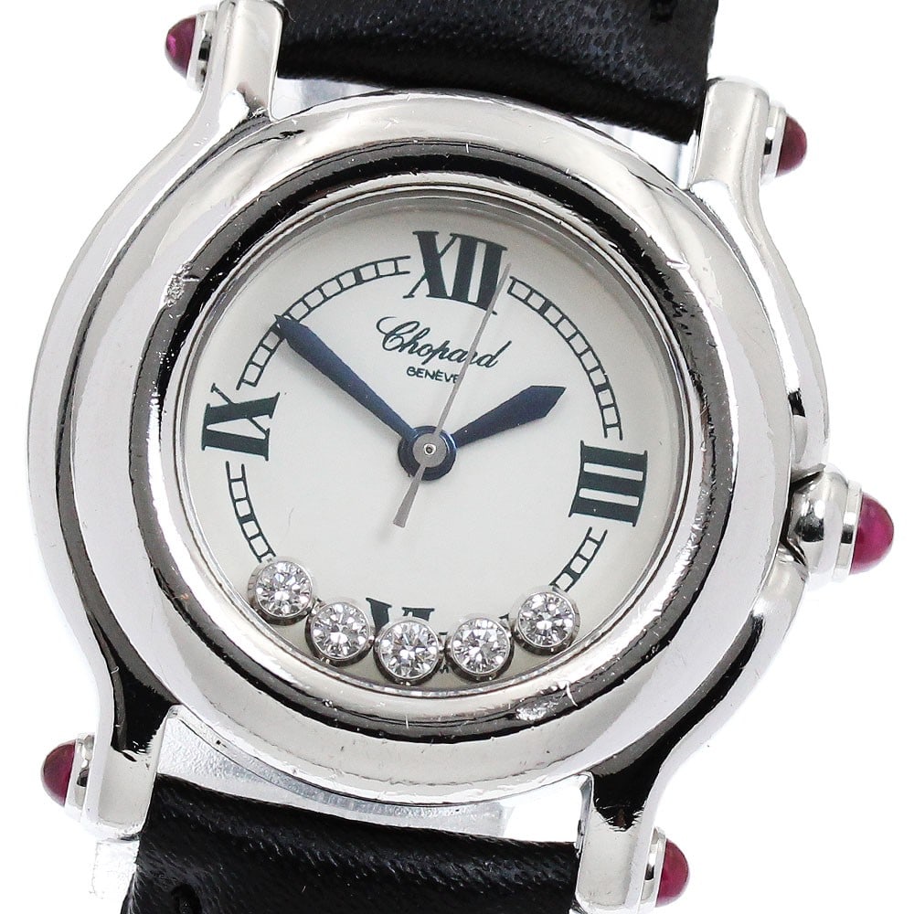 Chopard Happy Sport 27/8245-21 Womens Quartz Watch with 5 Diamonds: Chopard Happy Sport 27/8245-21 Womens Quartz Watch with 5 Diamonds Pre-owned Chopard Happy Sport women's quartz wristwatch, model 27/8245-21. It is a Swiss-made wristwatch from the Happy Sport line an