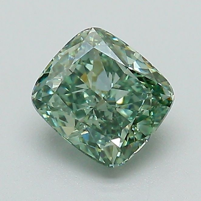 Loose Diamond - CUSHION MODIFIED 1.02ct Fancy Vivid Green VVS2: Loose Diamond - CUSHION MODIFIED 1.02ct Fancy Vivid Green VVS2 Source: This is a real non-mined Diamond that has been grown in a lab Shape: CUSHION MODIFIED Carats: 1.02 Color: Fancy Vivid Green Certi