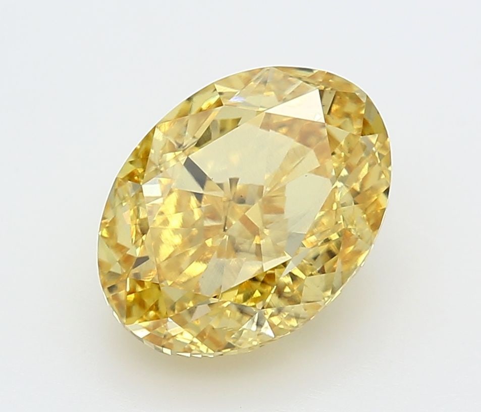 Loose Diamond - OVAL 5.04ct Fancy Vivid Yellow VS2: Loose Diamond - OVAL 5.04ct Fancy Vivid Yellow VS2 Source: This is a real non-mined Diamond that has been grown in a lab Shape: OVAL Carats: 5.04 Color: Fancy Vivid Yellow Certification: IGI Video: