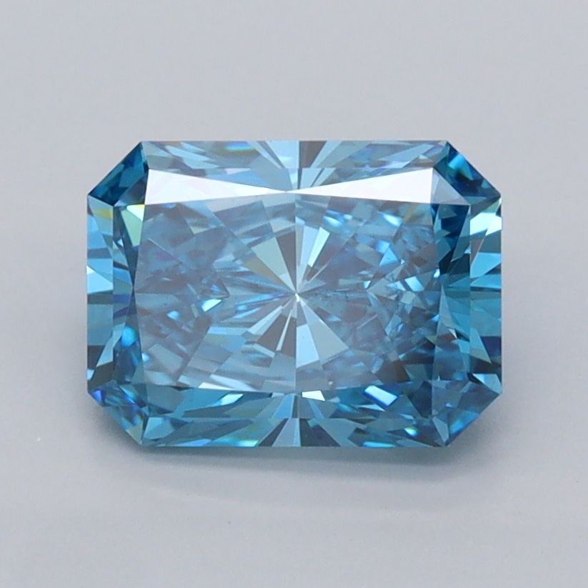 Loose Diamond - RADIANT 1.52ct Fancy Vivid Blue VVS2: Loose Diamond - RADIANT 1.52ct Fancy Vivid Blue VVS2 Source: This is a real non-mined Diamond that has been grown in a lab Shape: RADIANT Carats: 1.52 Color: Fancy Vivid Blue Certification: IGI Video: