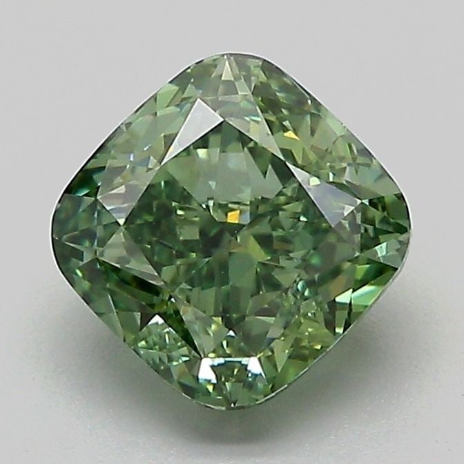 Loose Diamond - CUSHION MODIFIED 1.64ct Fancy Vivid Green VVS2: Loose Diamond - CUSHION MODIFIED 1.64ct Fancy Vivid Green VVS2 Source: This is a real non-mined Diamond that has been grown in a lab Shape: CUSHION MODIFIED Carats: 1.64 Color: Fancy Vivid Green Certi