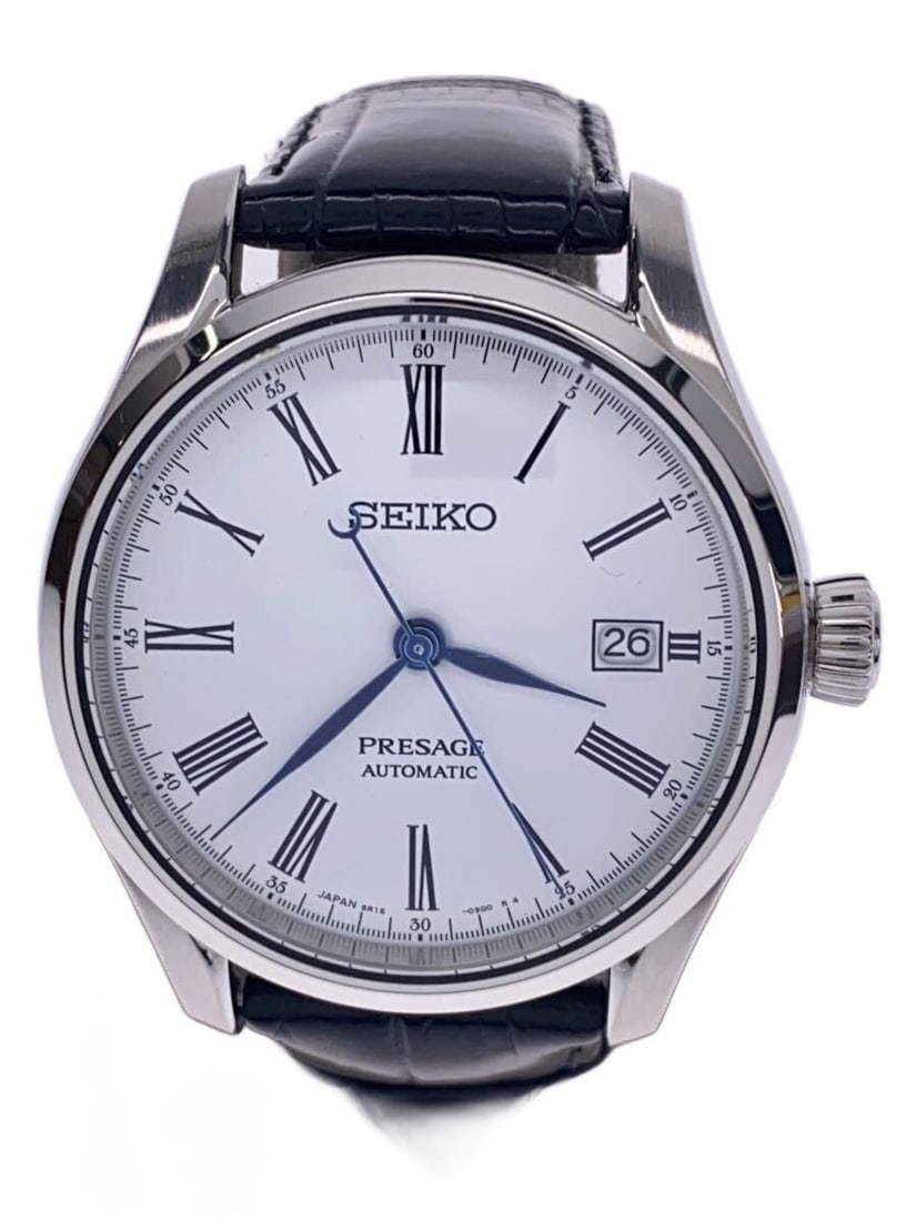 Seiko Presage Black Rubber Wristwatch 6R15-03V0: Seiko Presage Black Rubber Wristwatch 6R15-03V0 This Seiko Presage 6R15-03V0 men's wristwatch features a black rubber band and a durable case. Made in Japan, the watch is designed for men and shows sl