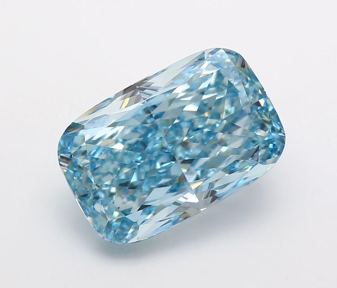 Loose Diamond - CUSHION MODIFIED 11.76ct Fancy Vivid Blue VS1: Loose Diamond - CUSHION MODIFIED 11.76ct Fancy Vivid Blue VS1 Source: This is a real non-mined Diamond that has been grown in a lab Shape: CUSHION MODIFIED Carats: 11.76 Color: Fancy Vivid Blue Certif