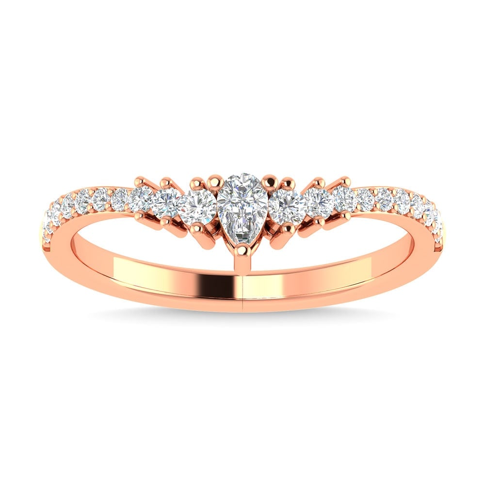 Diamond 1/3 Ct.Tw. Anniversary Band in 14K Rose Gold: Diamond 1/3 Ct.Tw. Anniversary Band in 14K Rose Gold Diamond 1/3 Ct.Tw. Anniversary Band in 14K Rose Gold 14k Rose Gold Stone Color: G-h Stone Clarity: I1 Each ring is presented in standard size 6.5. 