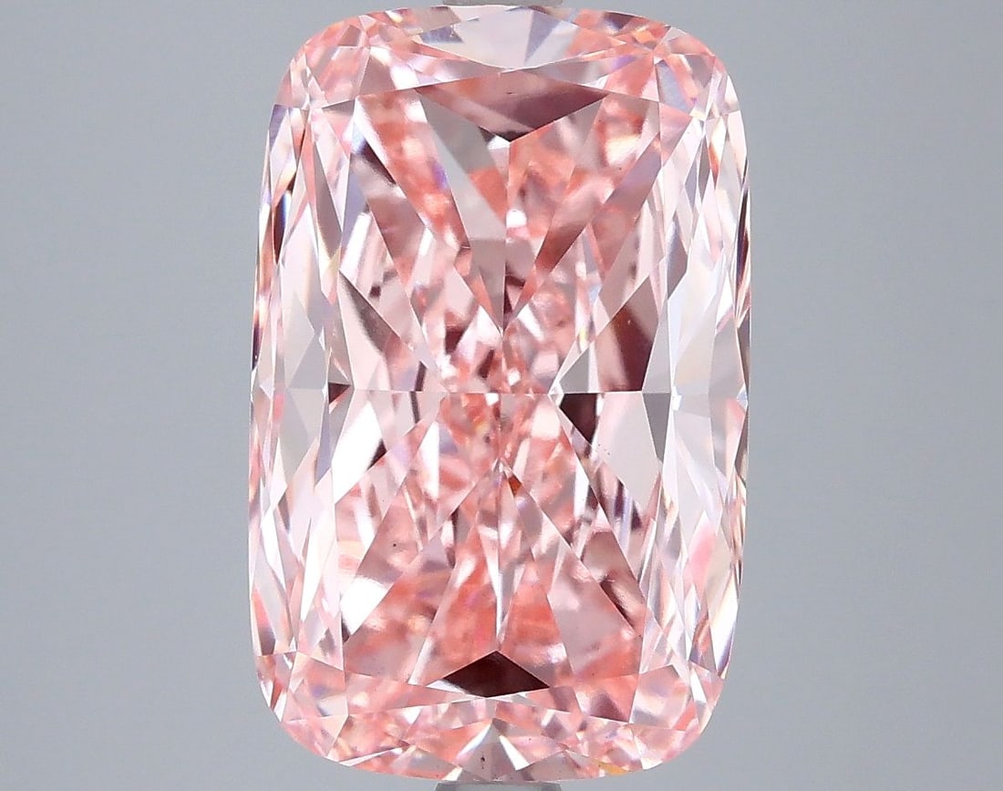 Loose Diamond - CUSHION MODIFIED 5.5ct Fancy Vivid Pink VS1: Loose Diamond - CUSHION MODIFIED 5.5ct Fancy Vivid Pink VS1 Source: This is a real non-mined Diamond that has been grown in a lab Shape: CUSHION MODIFIED Carats: 5.5 Color: Fancy Vivid Pink Certificat