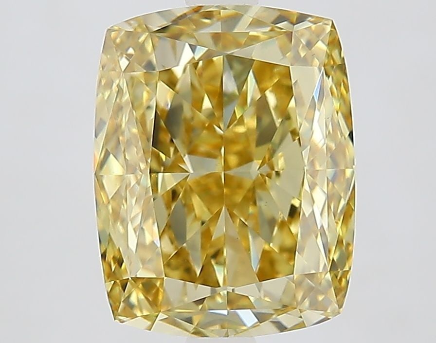 Loose Diamond - CUSHION MODIFIED 4.02ct Fancy Yellow VS1: Loose Diamond - CUSHION MODIFIED 4.02ct Fancy Yellow VS1 Source: This is a real non-mined Diamond that has been grown in a lab Shape: CUSHION MODIFIED Carats: 4.02 Color: Fancy Yellow Certification: I
