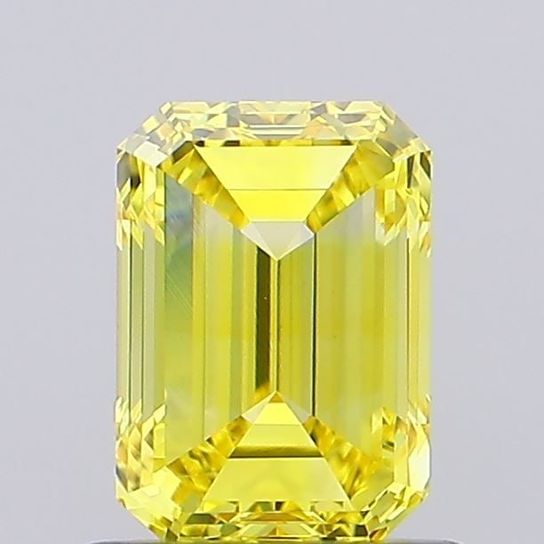 Loose Diamond - EMERALD 0.95ct Fancy Vivid Yellow VS1: Loose Diamond - EMERALD 0.95ct Fancy Vivid Yellow VS1 Source: This is a real non-mined Diamond that has been grown in a lab Shape: EMERALD Carats: 0.95 Color: Fancy Vivid Yellow Certification: NONE Vi