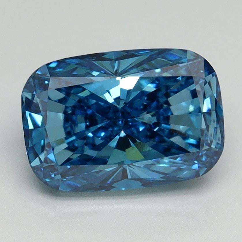Loose Diamond - CUSHION BRILLIANT 2.12ct Fancy Vivid Blue VVS2: Loose Diamond - CUSHION BRILLIANT 2.12ct Fancy Vivid Blue VVS2 Source: This is a real non-mined Diamond that has been grown in a lab Shape: CUSHION BRILLIANT Carats: 2.12 Color: Fancy Vivid Blue Certi