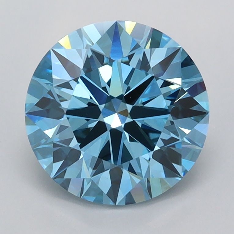 Ideal Loose Diamond - ROUND 2.0ct Fancy Vivid Blue VVS2: Ideal Loose Diamond - ROUND 2.0ct Fancy Vivid Blue VVS2 Source: This is a real non-mined Diamond that has been grown in a lab Shape: ROUND Carats: 2.0 Color: Fancy Vivid Blue Certification: IGI Video:
