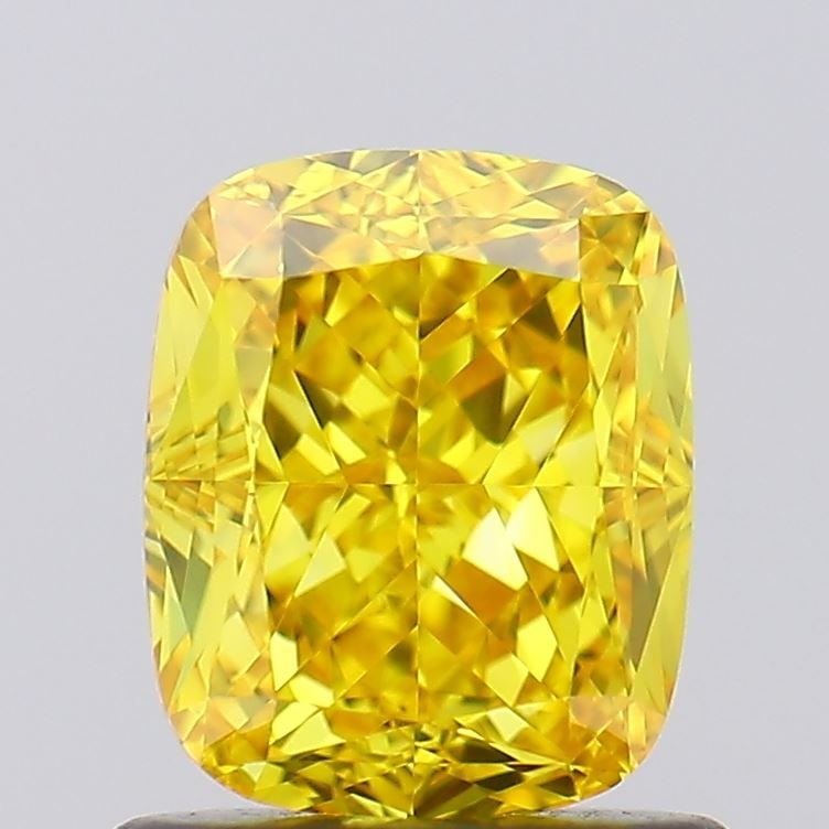 Loose Diamond - CUSHION MODIFIED 1.19ct Fancy Vivid Yellow VVS2: Loose Diamond - CUSHION MODIFIED 1.19ct Fancy Vivid Yellow VVS2 Source: This is a real non-mined Diamond that has been grown in a lab Shape: CUSHION MODIFIED Carats: 1.19 Color: Fancy Vivid Yellow Cer