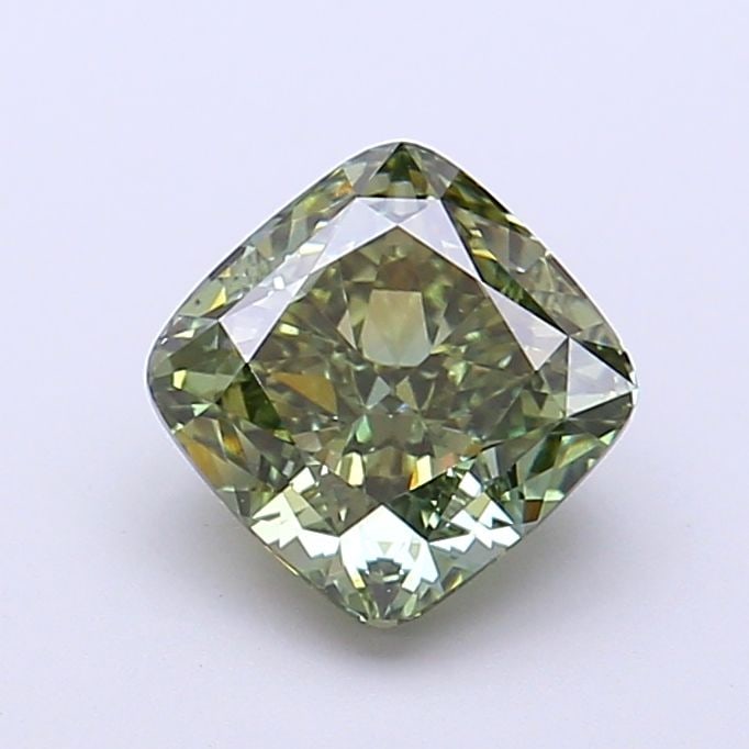 Loose Diamond - CUSHION BRILLIANT 1.61ct Fancy Vivid Green VS2: Loose Diamond - CUSHION BRILLIANT 1.61ct Fancy Vivid Green VS2 Source: This is a real non-mined Diamond that has been grown in a lab Shape: CUSHION BRILLIANT Carats: 1.61 Color: Fancy Vivid Green Cert