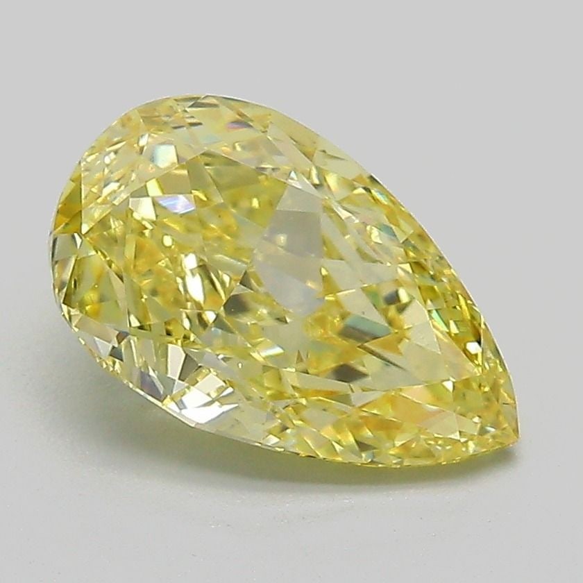 Loose Diamond - PEAR 2.07ct Fancy Intense Yellow VS1: Loose Diamond - PEAR 2.07ct Fancy Intense Yellow VS1 Source: This is a real non-mined Diamond that has been grown in a lab Shape: PEAR Carats: 2.07 Color: Fancy Intense Yellow Certification: IGI Video