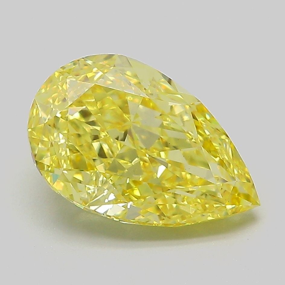 Loose Diamond - PEAR 3.03ct Fancy Vivid Yellow VS1: Loose Diamond - PEAR 3.03ct Fancy Vivid Yellow VS1 Source: This is a real non-mined Diamond that has been grown in a lab Shape: PEAR Carats: 3.03 Color: Fancy Vivid Yellow Certification: IGI Video: