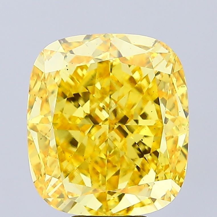 Loose Diamond - CUSHION MODIFIED 10.6ct Fancy Vivid Yellow VS2: Loose Diamond - CUSHION MODIFIED 10.6ct Fancy Vivid Yellow VS2 Source: This is a real non-mined Diamond that has been grown in a lab Shape: CUSHION MODIFIED Carats: 10.6 Color: Fancy Vivid Yellow Cert