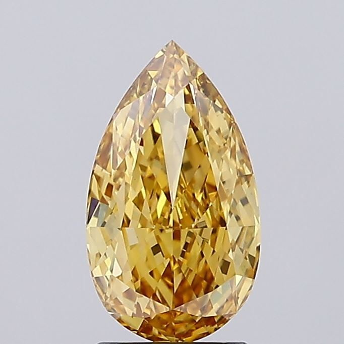 Loose Diamond - PEAR 2.02ct Fancy Intense Yellow VS1: Loose Diamond - PEAR 2.02ct Fancy Intense Yellow VS1 Source: This is a real non-mined Diamond that has been grown in a lab Shape: PEAR Carats: 2.02 Color: Fancy Intense Yellow Certification: IGI Video