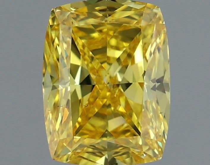Loose Diamond - CUSHION MODIFIED 1.5ct Fancy Vivid Yellow VS2: Loose Diamond - CUSHION MODIFIED 1.5ct Fancy Vivid Yellow VS2 Source: This is a real non-mined Diamond that has been grown in a lab Shape: CUSHION MODIFIED Carats: 1.5 Color: Fancy Vivid Yellow Certif