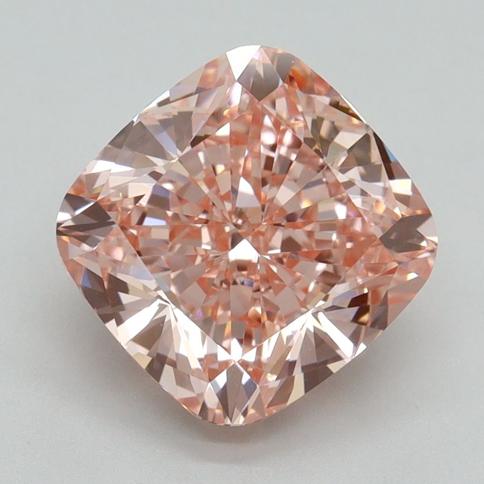 Loose Diamond - CUSHION BRILLIANT 4.03ct Fancy Vivid Pink VS1: Loose Diamond - CUSHION BRILLIANT 4.03ct Fancy Vivid Pink VS1 Source: This is a real non-mined Diamond that has been grown in a lab Shape: CUSHION BRILLIANT Carats: 4.03 Color: Fancy Vivid Pink Certif
