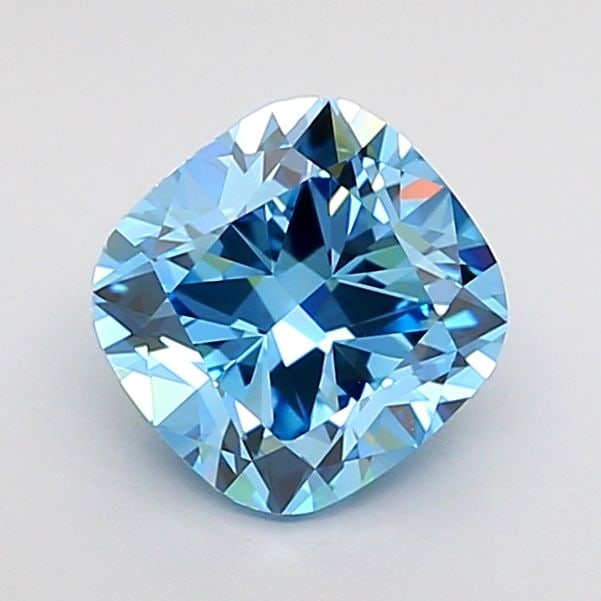 Loose Diamond - CUSHION MODIFIED 1.53ct Fancy Vivid Blue VVS2: Loose Diamond - CUSHION MODIFIED 1.53ct Fancy Vivid Blue VVS2 Source: This is a real non-mined Diamond that has been grown in a lab Shape: CUSHION MODIFIED Carats: 1.53 Color: Fancy Vivid Blue Certifi