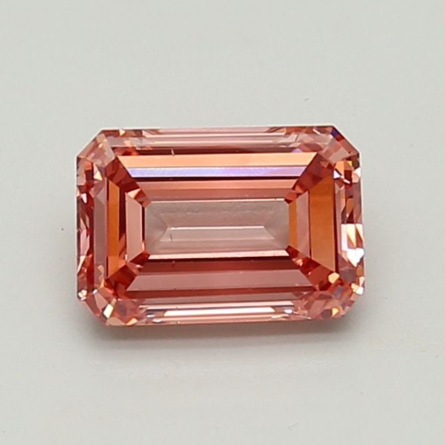 Loose Diamond - EMERALD 2.01ct Fancy Vivid Brownish Pink VS2: Loose Diamond - EMERALD 2.01ct Fancy Vivid Brownish Pink VS2 Source: This is a real non-mined Diamond that has been grown in a lab Shape: EMERALD Carats: 2.01 Color: Fancy Vivid Brownish Pink Certific
