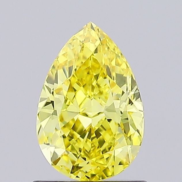 Loose Diamond - PEAR 1.01ct Fancy Vivid Yellow VVS2: Loose Diamond - PEAR 1.01ct Fancy Vivid Yellow VVS2 Source: This is a real non-mined Diamond that has been grown in a lab Shape: PEAR Carats: 1.01 Color: Fancy Vivid Yellow Certification: IGI Video: