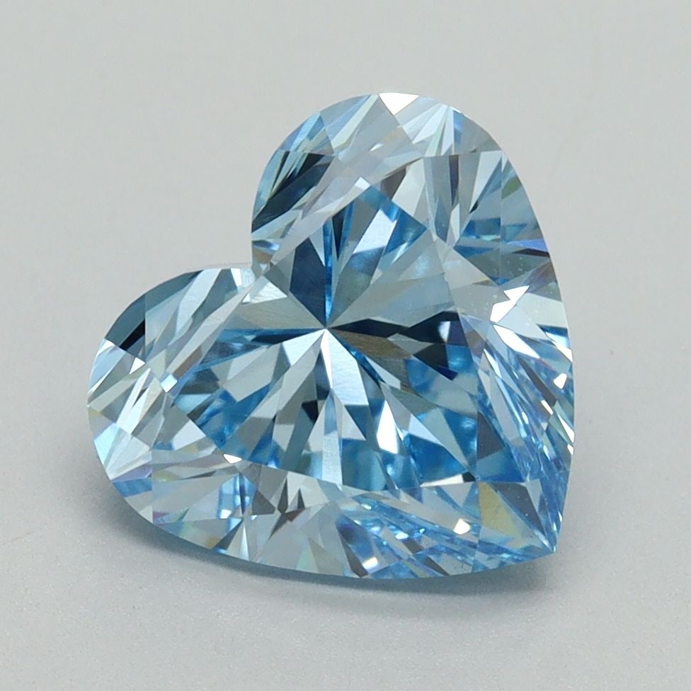 Loose Diamond - HEART 3.02ct Fancy Vivid Blue VS1: Loose Diamond - HEART 3.02ct Fancy Vivid Blue VS1 Source: This is a real non-mined Diamond that has been grown in a lab Shape: HEART Carats: 3.02 Color: Fancy Vivid Blue Certification: IGI Video: