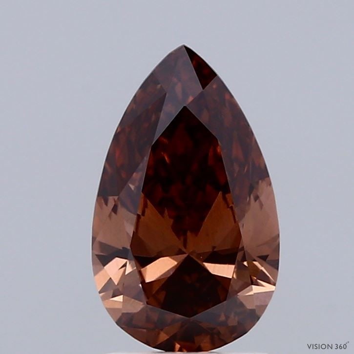 Loose Diamond - PEAR 1.28ct Fancy Brown VS1: Loose Diamond - PEAR 1.28ct Fancy Brown VS1 Source: This is a real non-mined Diamond that has been grown in a lab Shape: PEAR Carats: 1.28 Color: Fancy Brown Certification: IGI Video: