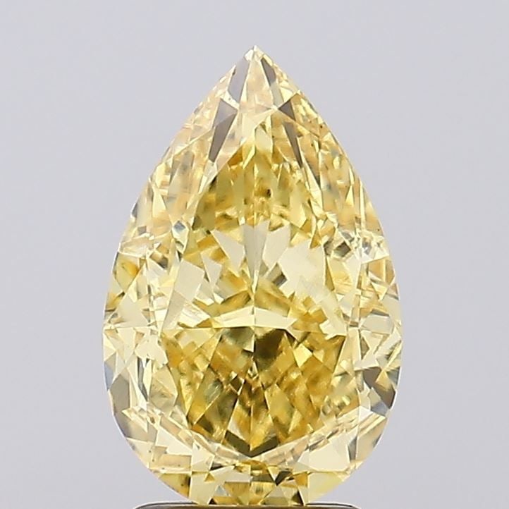 Loose Diamond - PEAR 3.03ct Fancy Vivid Yellow VS1: Loose Diamond - PEAR 3.03ct Fancy Vivid Yellow VS1 Source: This is a real non-mined Diamond that has been grown in a lab Shape: PEAR Carats: 3.03 Color: Fancy Vivid Yellow Certification: IGI Video: