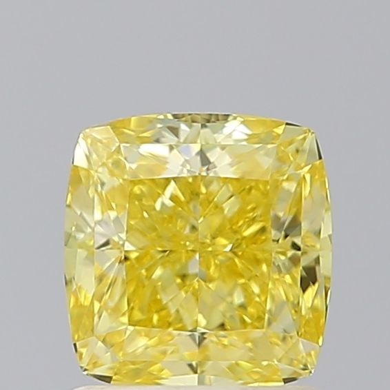Loose Diamond - CUSHION MODIFIED 1.24ct Fancy Vivid Yellow VVS2: Loose Diamond - CUSHION MODIFIED 1.24ct Fancy Vivid Yellow VVS2 Source: This is a real non-mined Diamond that has been grown in a lab Shape: CUSHION MODIFIED Carats: 1.24 Color: Fancy Vivid Yellow Cer