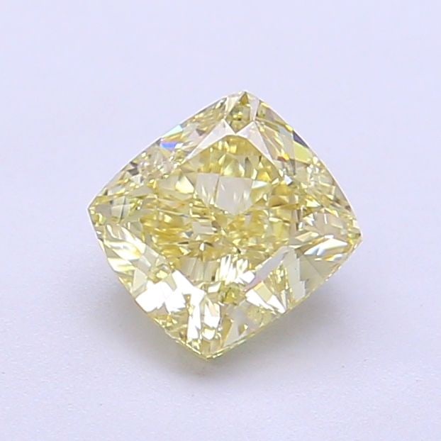 Loose Diamond - CUSHION MODIFIED 1.03ct Fancy Light Yellow VS1: Loose Diamond - CUSHION MODIFIED 1.03ct Fancy Light Yellow VS1 Source: This is a real non-mined Diamond that has been grown in a lab Shape: CUSHION MODIFIED Carats: 1.03 Color: Fancy Light Yellow Cert