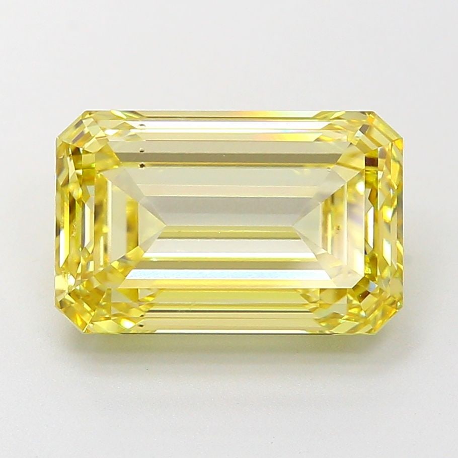 Loose Diamond - EMERALD 5.02ct Fancy Intense Yellow VS2: Loose Diamond - EMERALD 5.02ct Fancy Intense Yellow VS2 Source: This is a real non-mined Diamond that has been grown in a lab Shape: EMERALD Carats: 5.02 Color: Fancy Intense Yellow Certification: IGI