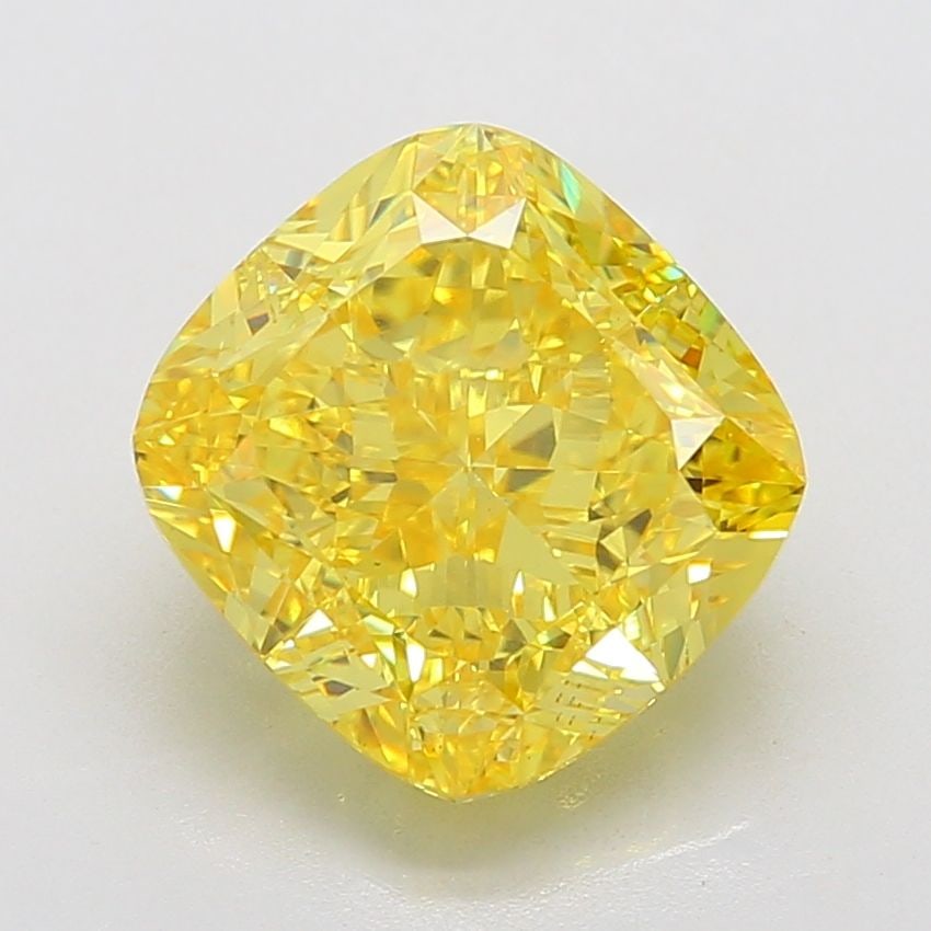 Loose Diamond - CUSHION MODIFIED 10.1ct Fancy Vivid Yellow VS1: Loose Diamond - CUSHION MODIFIED 10.1ct Fancy Vivid Yellow VS1 Source: This is a real non-mined Diamond that has been grown in a lab Shape: CUSHION MODIFIED Carats: 10.1 Color: Fancy Vivid Yellow Cert