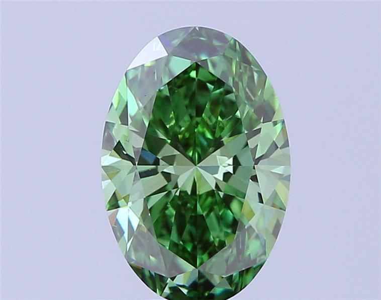 Loose Diamond - OVAL 2.02ct Fancy Vivid Green VS2: Loose Diamond - OVAL 2.02ct Fancy Vivid Green VS2 Source: This is a real non-mined Diamond that has been grown in a lab Shape: OVAL Carats: 2.02 Color: Fancy Vivid Green Certification: IGI Video: