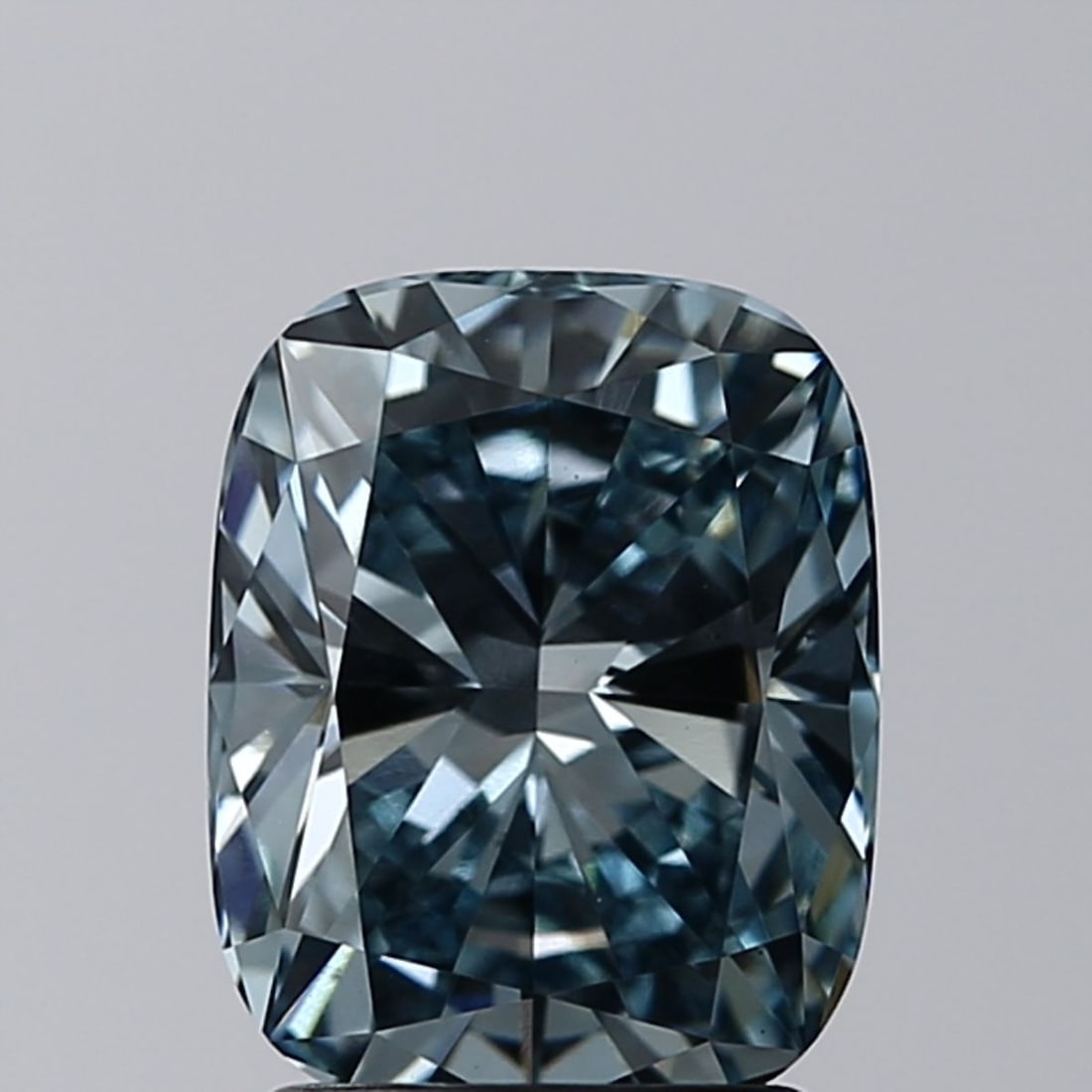 Loose Diamond - CUSHION BRILLIANT 2.02ct Fancy Intense Green Blue VS1: Loose Diamond - CUSHION BRILLIANT 2.02ct Fancy Intense Green Blue VS1 Source: This is a real non-mined Diamond that has been grown in a lab Shape: CUSHION BRILLIANT Carats: 2.02 Color: Fancy Intense G