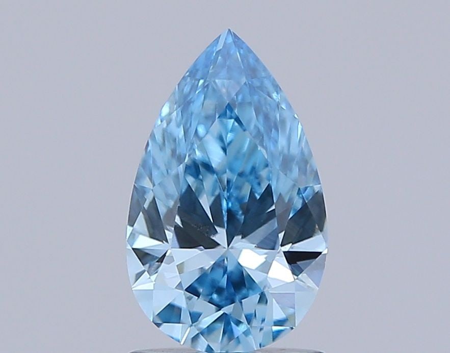 Loose Diamond - PEAR 1.01ct Fancy Vivid Blue SI1: Loose Diamond - PEAR 1.01ct Fancy Vivid Blue SI1 Source: This is a real non-mined Diamond that has been grown in a lab Shape: PEAR Carats: 1.01 Color: Fancy Vivid Blue Certification: NONE Video:
