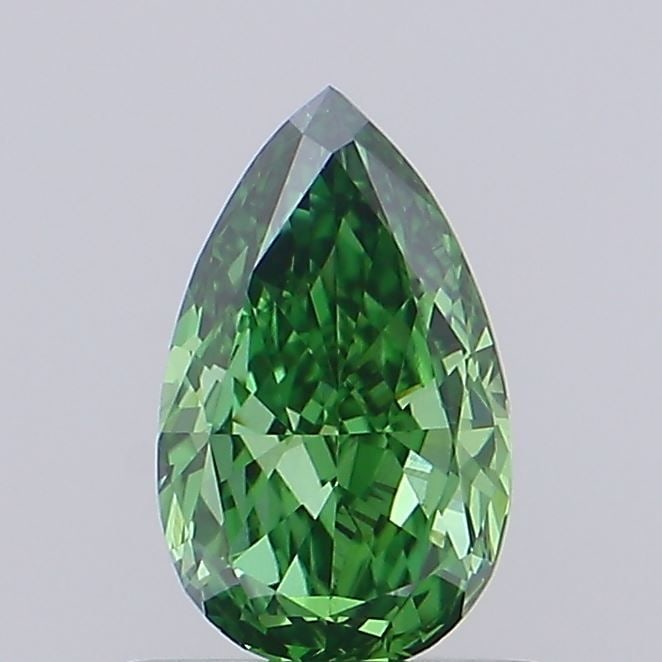 Loose Diamond - PEAR 0.72ct Fancy Vivid Green VVS2: Loose Diamond - PEAR 0.72ct Fancy Vivid Green VVS2 Source: This is a real non-mined Diamond that has been grown in a lab Shape: PEAR Carats: 0.72 Color: Fancy Vivid Green Certification: IGI Video: