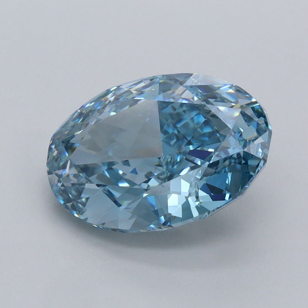 Loose Diamond - OVAL 3.01ct Fancy Vivid Blue VVS1: Loose Diamond - OVAL 3.01ct Fancy Vivid Blue VVS1 Source: This is a real non-mined Diamond that has been grown in a lab Shape: OVAL Carats: 3.01 Color: Fancy Vivid Blue Certification: IGI Video: