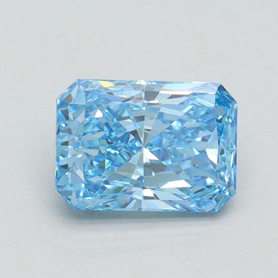 Loose Diamond - RADIANT 1.55ct Fancy Vivid Blue VVS2: Loose Diamond - RADIANT 1.55ct Fancy Vivid Blue VVS2 Source: This is a real non-mined Diamond that has been grown in a lab Shape: RADIANT Carats: 1.55 Color: Fancy Vivid Blue Certification: IGI Video: