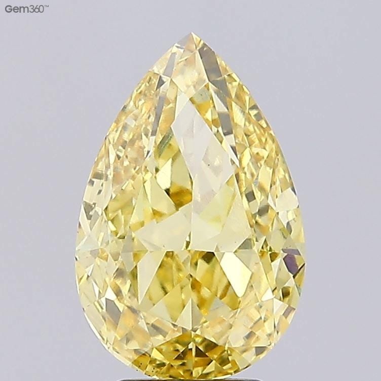Loose Diamond - PEAR 5.1ct Fancy Vivid Yellow VS1: Loose Diamond - PEAR 5.1ct Fancy Vivid Yellow VS1 Source: This is a real non-mined Diamond that has been grown in a lab Shape: PEAR Carats: 5.1 Color: Fancy Vivid Yellow Certification: IGI Video:
