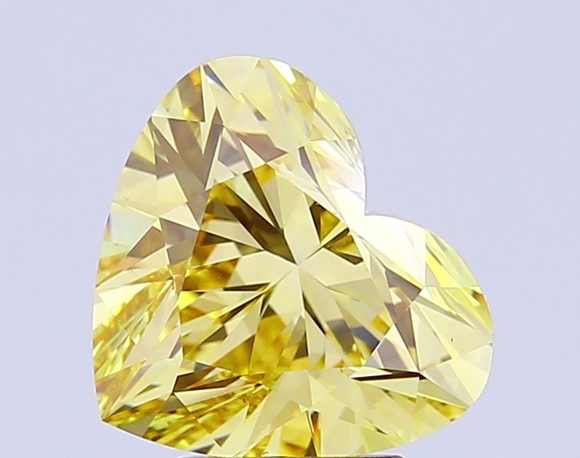 Loose Diamond - HEART 4.0ct Fancy Intense Yellow VVS2: Loose Diamond - HEART 4.0ct Fancy Intense Yellow VVS2 Source: This is a real non-mined Diamond that has been grown in a lab Shape: HEART Carats: 4.0 Color: Fancy Intense Yellow Certification: IGI Vide