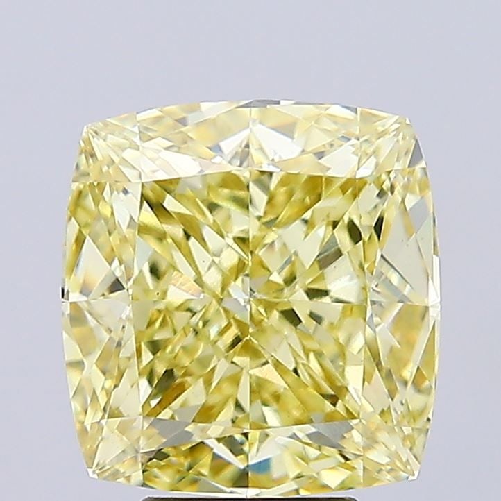 Loose Diamond - CUSHION BRILLIANT 5.7ct Fancy Intense Yellow VS1: Loose Diamond - CUSHION BRILLIANT 5.7ct Fancy Intense Yellow VS1 Source: This is a real non-mined Diamond that has been grown in a lab Shape: CUSHION BRILLIANT Carats: 5.7 Color: Fancy Intense Yellow 