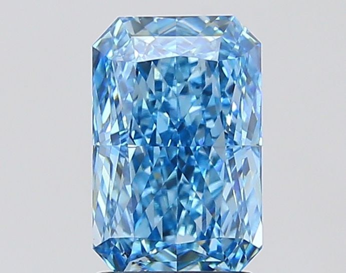 Loose Diamond - RADIANT 2.52ct Fancy Vivid Blue VS1: Loose Diamond - RADIANT 2.52ct Fancy Vivid Blue VS1 Source: This is a real non-mined Diamond that has been grown in a lab Shape: RADIANT Carats: 2.52 Color: Fancy Vivid Blue Certification: IGI Video: