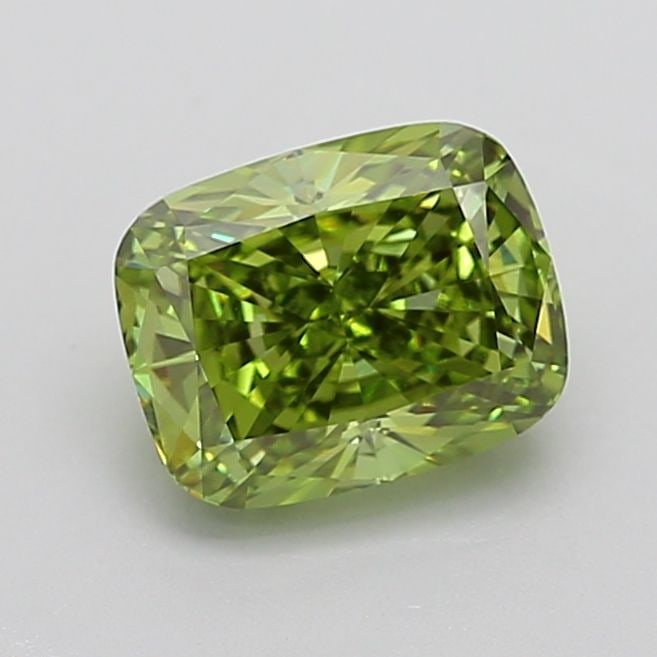 Loose Diamond - CUSHION MODIFIED 2.64ct Fancy Vivid Green VVS2: Loose Diamond - CUSHION MODIFIED 2.64ct Fancy Vivid Green VVS2 Source: This is a real non-mined Diamond that has been grown in a lab Shape: CUSHION MODIFIED Carats: 2.64 Color: Fancy Vivid Green Certi