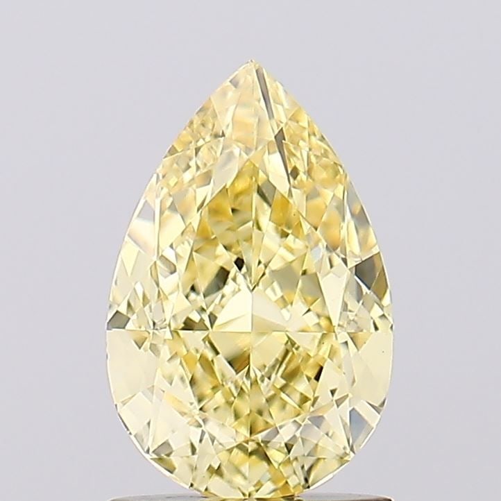 Loose Diamond - PEAR 1.38ct Fancy Intense Yellow VS1: Loose Diamond - PEAR 1.38ct Fancy Intense Yellow VS1 Source: This is a real non-mined Diamond that has been grown in a lab Shape: PEAR Carats: 1.38 Color: Fancy Intense Yellow Certification: IGI Video