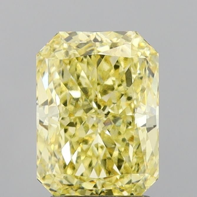 Loose Diamond - RADIANT 2.1ct Fancy Yellow VVS2: Loose Diamond - RADIANT 2.1ct Fancy Yellow VVS2 Source: This is a real non-mined Diamond that has been grown in a lab Shape: RADIANT Carats: 2.1 Color: Fancy Yellow Certification: IGI Video:
