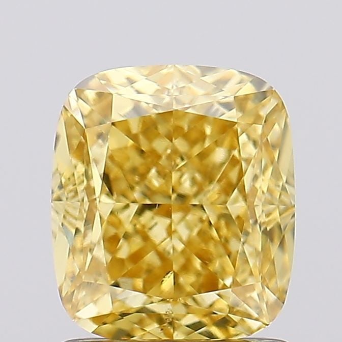 Loose Diamond - CUSHION MODIFIED 1.53ct Fancy Vivid Yellow VS2: Loose Diamond - CUSHION MODIFIED 1.53ct Fancy Vivid Yellow VS2 Source: This is a real non-mined Diamond that has been grown in a lab Shape: CUSHION MODIFIED Carats: 1.53 Color: Fancy Vivid Yellow Cert