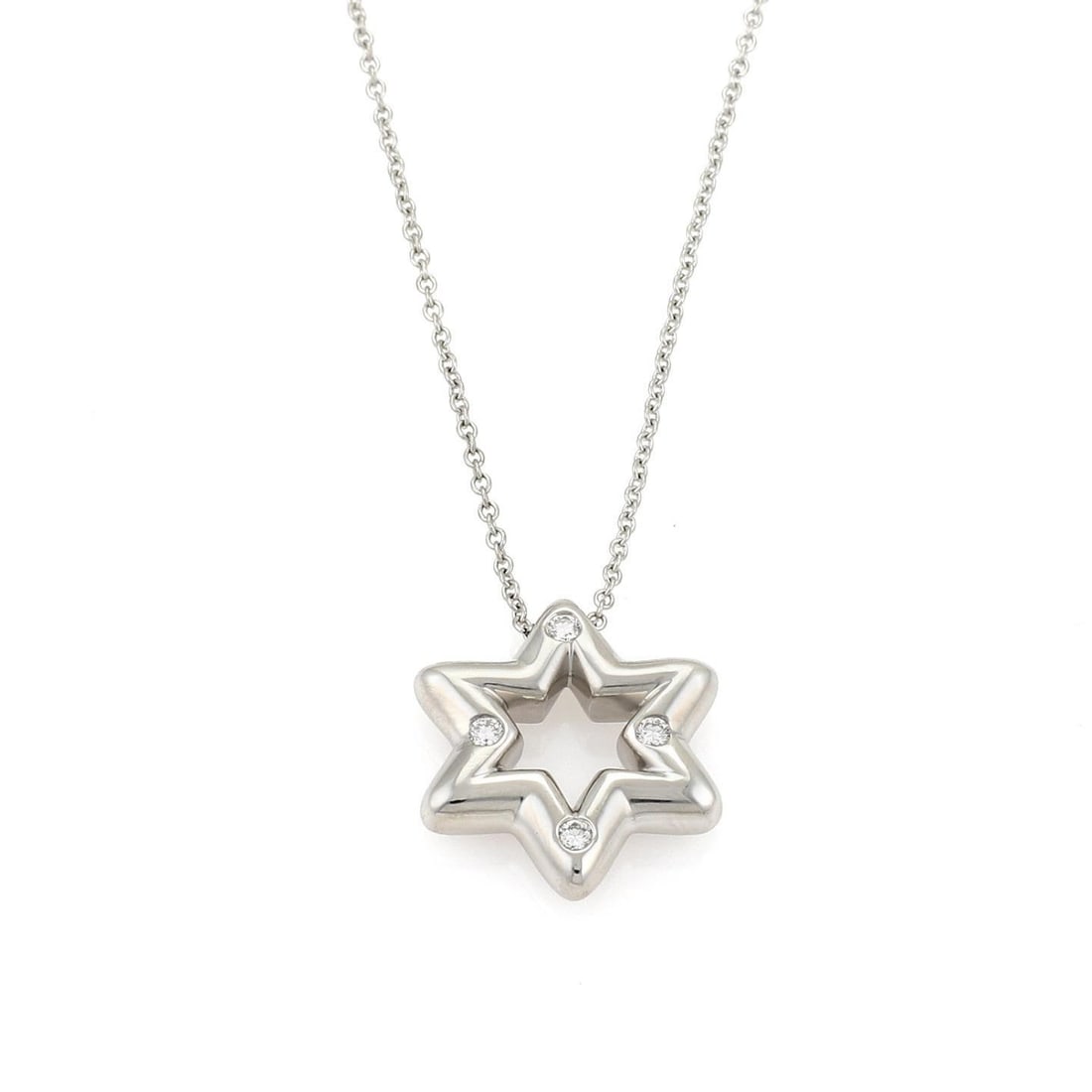 Tiffany & Co. Diamond Platinum Star Pendant Necklace (1 of 6)