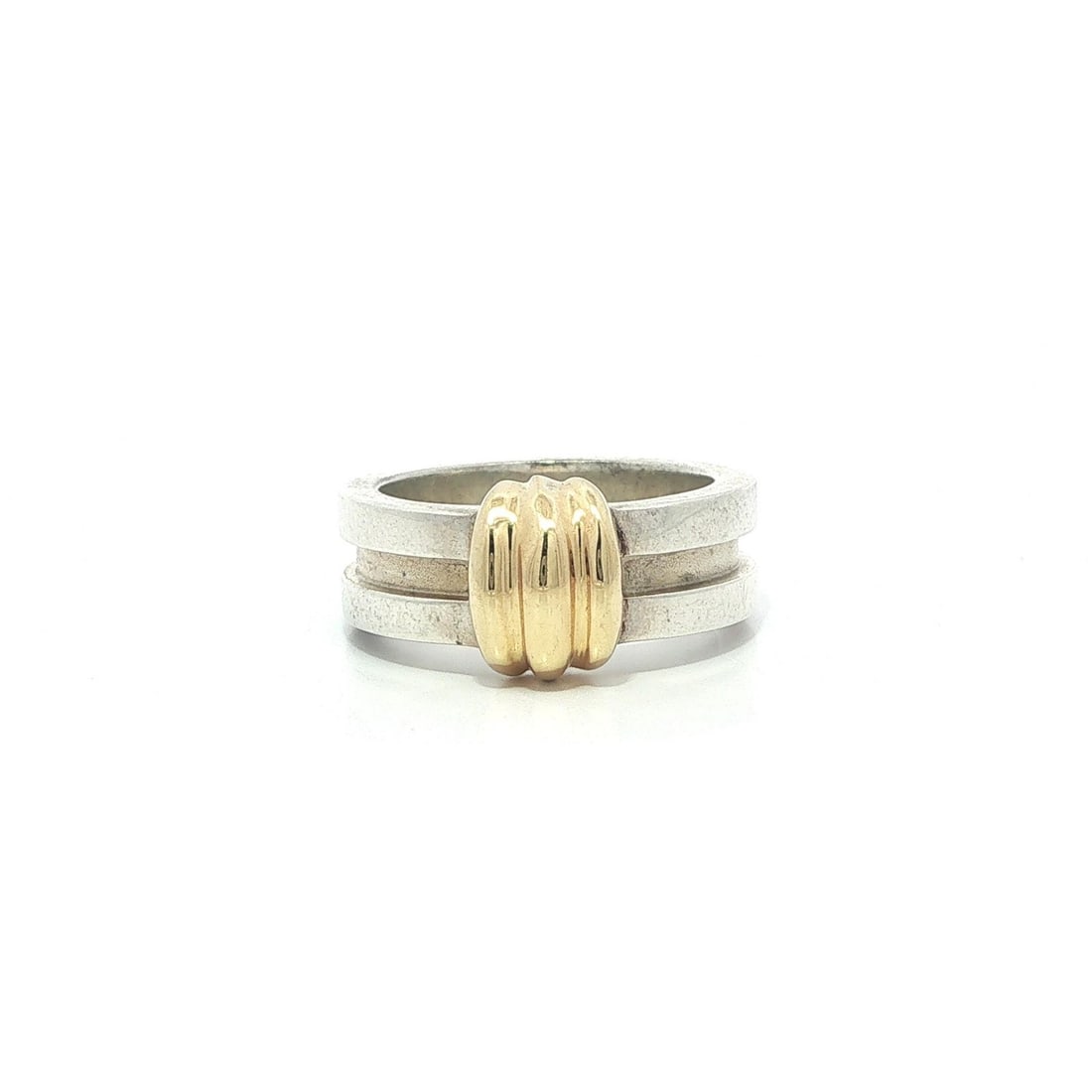 Atlas Grooved Band Ring Sterling Silver 18k Gold Size 6 by Tiffany & Co. (1 of 9)