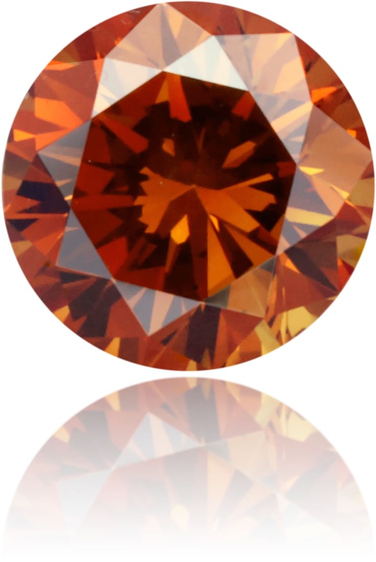 Loose Diamond - ROUND 0.91ct Fancy Deep Orange I1: Loose Diamond - ROUND 0.91ct Fancy Deep Orange I1 Source: Natural Shape: ROUND Carats: 0.91 Color: Fancy Deep Orange Certification: GIA Video: