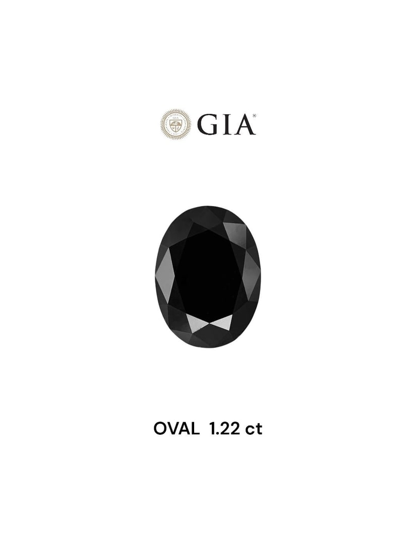 Loose Diamond - OVAL 1.22ct Fancy Black VVS2: Loose Diamond - OVAL 1.22ct Fancy Black VVS2 Source: Natural Shape: OVAL Carats: 1.22 Color: Fancy Black Certification: GIA Video: